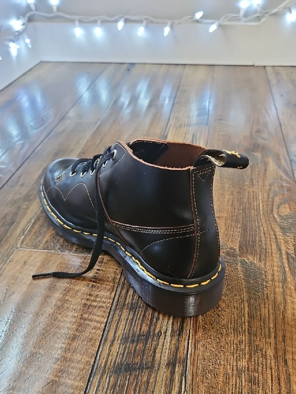Dr. Martens‎ Black Leather Chukka Boots with Yellow Stitching